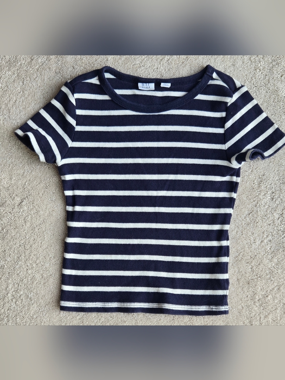 GAP Navy & White Striped Short Sleeve Tee